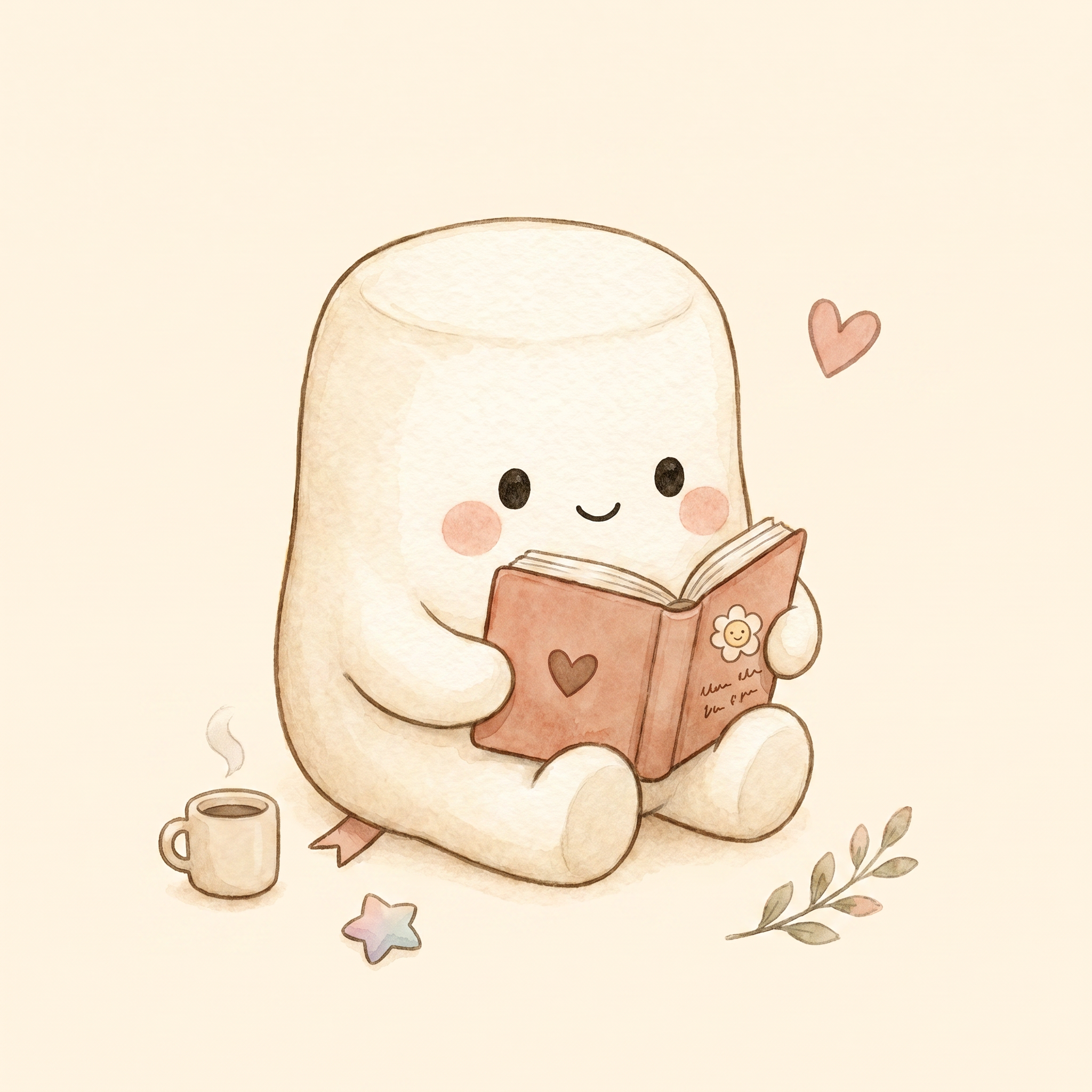 Mochi reading quietly.